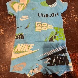 Nike Blue Romper with Green and White Accents